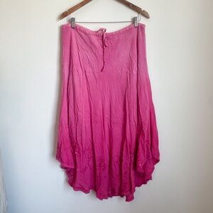 Pink Asymmetrical Fairy Midi Skirt w/ Sequins